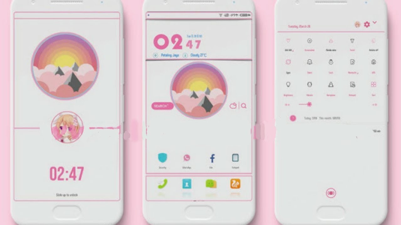 Tema Xiaomi Tercantik 2018 Pink Flat Reborn