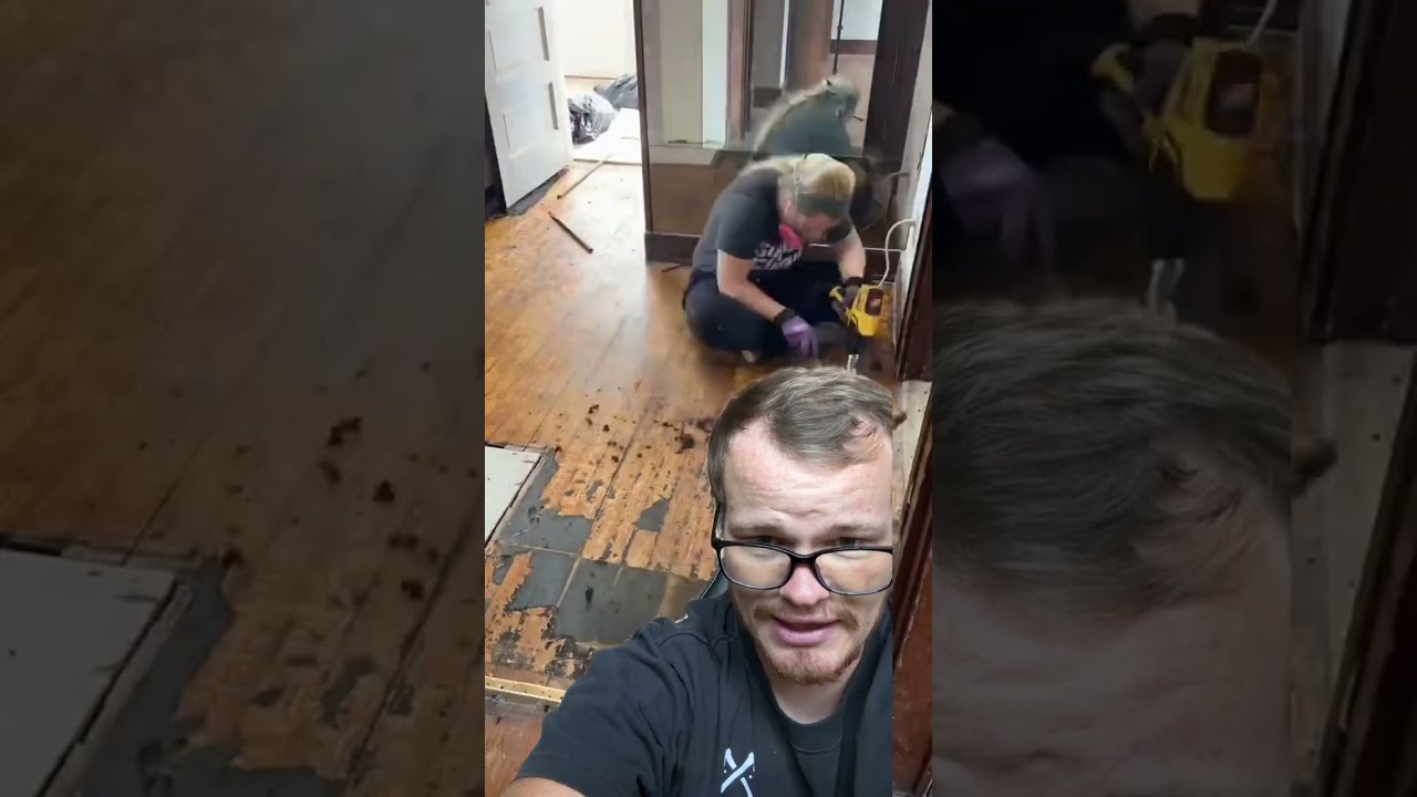 Uhhh that’s not tar paper ☠️ #hardwood #woodworking #hardwoodfloors