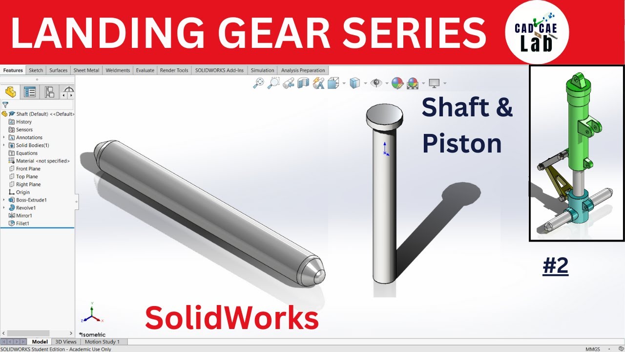 Landing Gear Shaft & Piston SolidWorks for Beginners Landing Gear