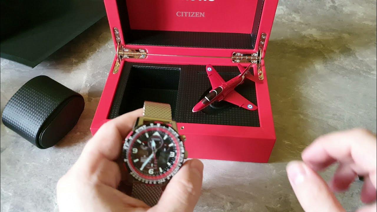 Citizen SKYHAWK A-T RAF RED Limited Edition JY8079-76E, 9999 pieces UNBOXING, 4K - YouTube