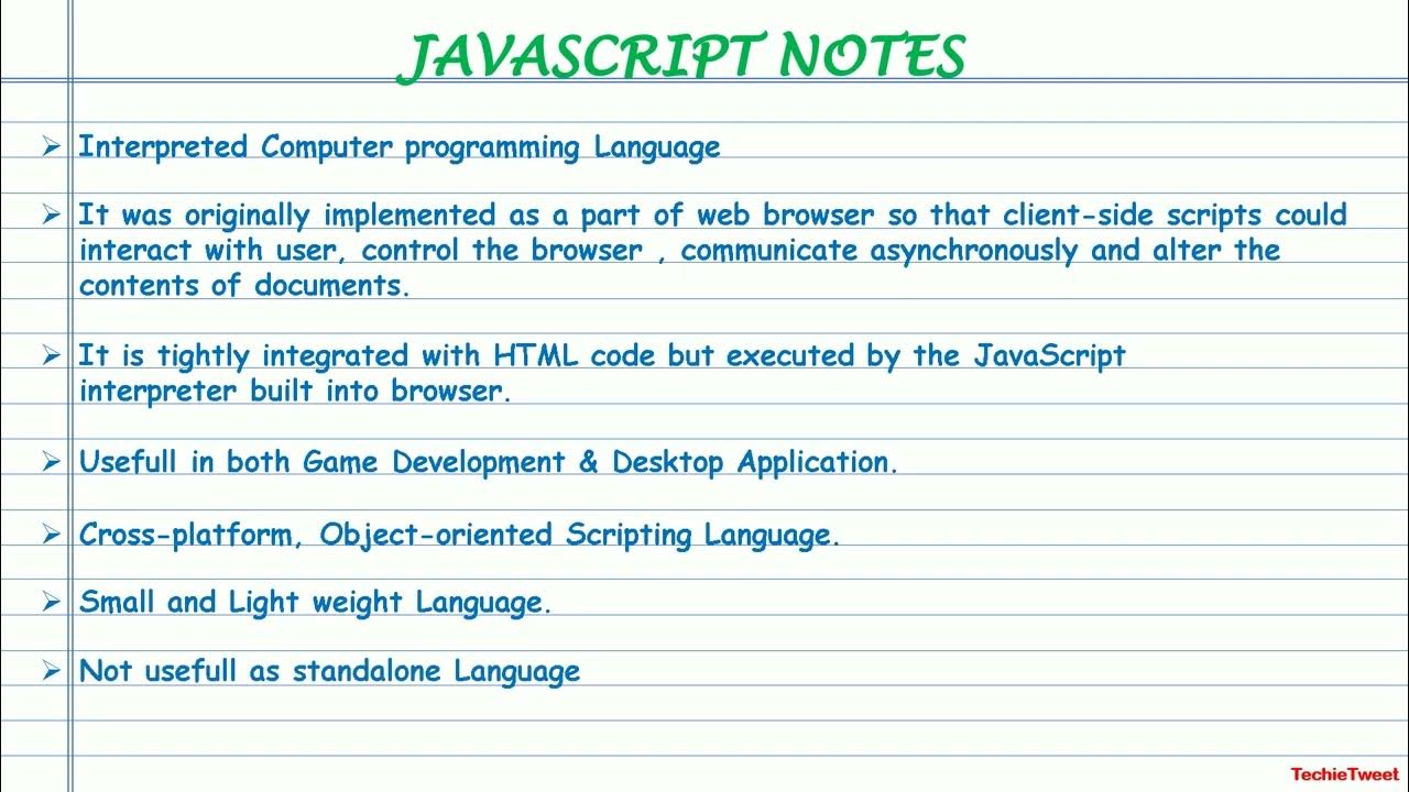 JavaScript Notes | Features - YouTube
