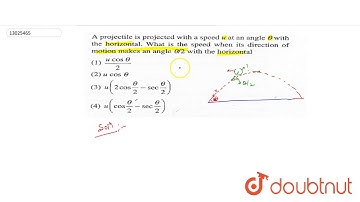 A projectile is projected with a speed `u` at an angle `theta` with the horizontal.