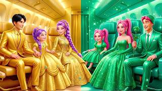 😱 K-Pop Demon Hunters Golden Family VS Emerald Family in Airplane! | KPOP Demon Hunters