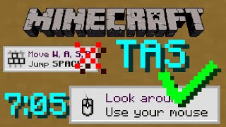 Keyboardless Minecraft | TAS | 7:05.6 | Unpolished Performance