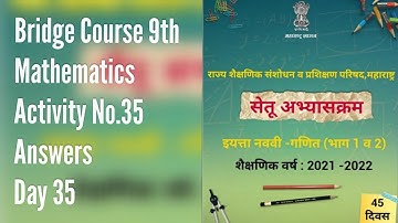 Bridge Course 9th Mathematics | Activity No.35 Answers | Day 35 | Bridge Course 9th Standard |