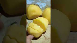 ASMR PEELING SLICING POTATOES FOR PORK RECIPE #asmr #peeling #slicing #potatoes #porkrecipe #shorts