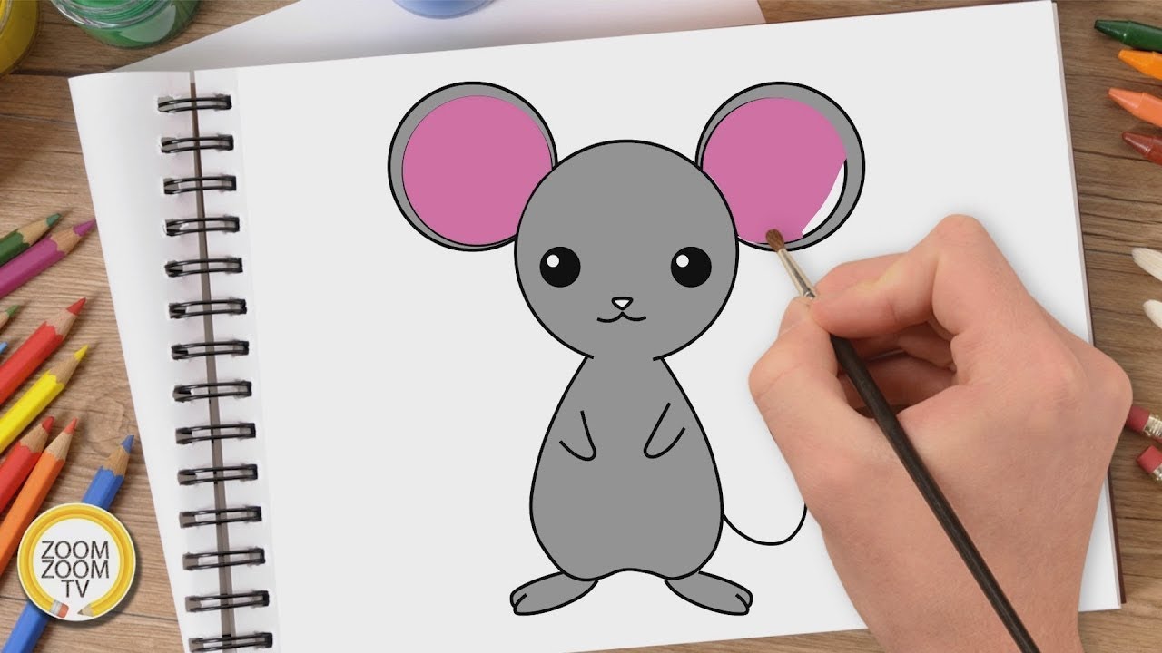 Hướng Dẫn Cách Vẽ Con Chuột - Tô Màu Con Chuột - How To Draw A Mouse -  Youtube