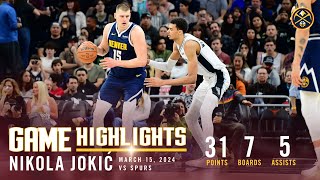Nikola Jokić Full Game Highlights vs. Spurs 🎥