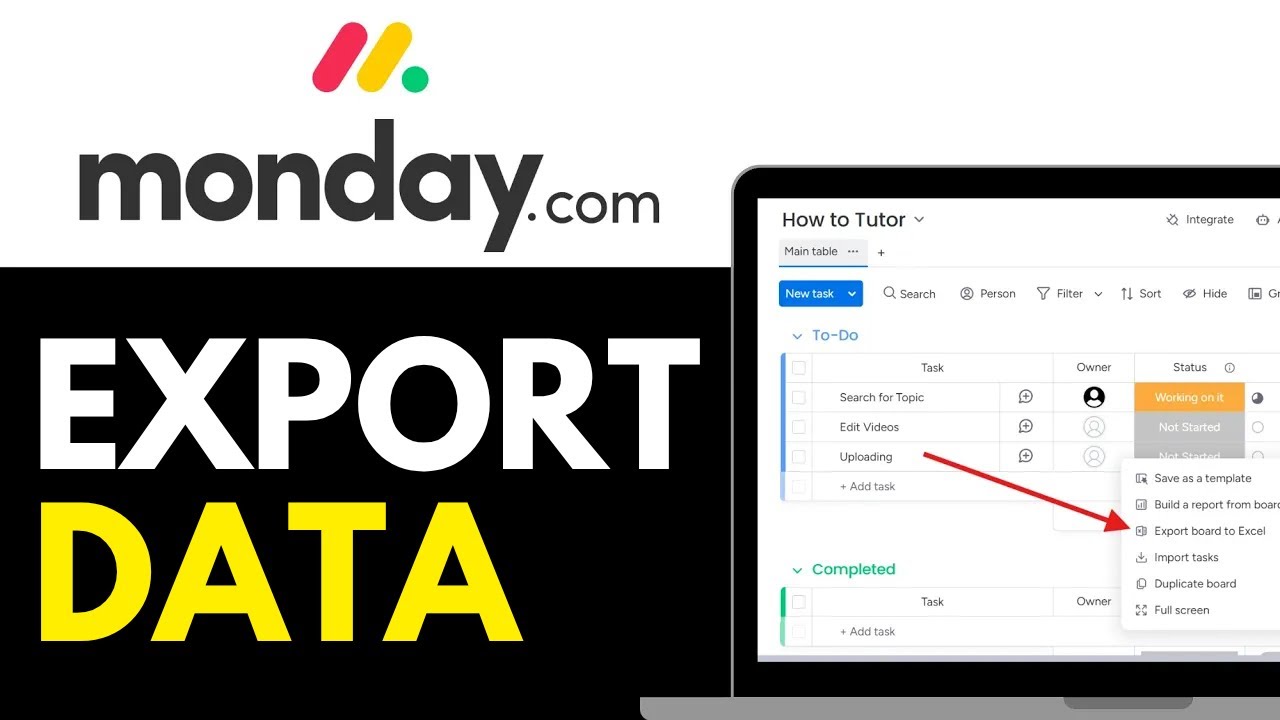 How to Export Data from Monday.com 2025 (QUICK & EASY) - YouTube