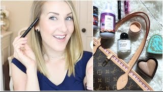 BEAUTY/STYLE FAVS & MOST-WORN BAG | MAY 2016, slides, shampoo, conditioner, earrings, shimmer, bronzer, foundation