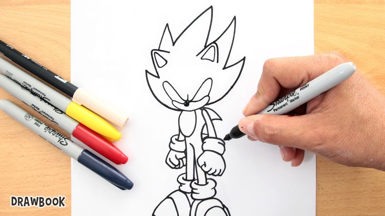 Como DESENHAR SUPER SONIC do MINECRAFT passo a passo - Como DIBUJAR a SUPER  SONIC de MINECRAFT facil 