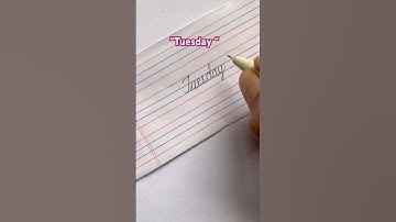 Tuesday in cursive | days of the week in cursive #handwriting #cursive #english #cursivewriting#asmr