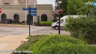 RAW VIDEO: Driver crashes into downtown Des Moines Embassy Suites hotel