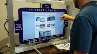 Interactive glass to create a touch screen