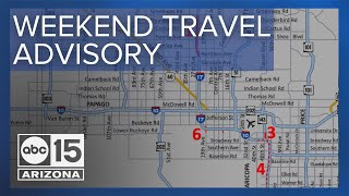 Weekend freeway construction happening around the Valley