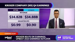 Kroger stock rises on earnings beat, upbeat 2023 earnings outlook