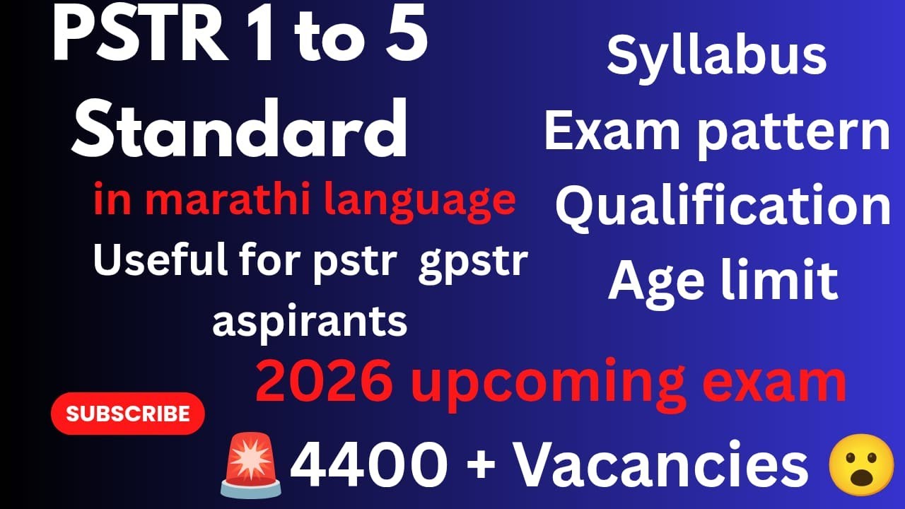 4400+ Vacancies  2026| PSTR Syllabus in marathi language