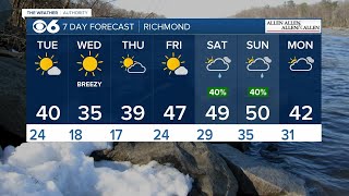 Colder weather returns Tuesday