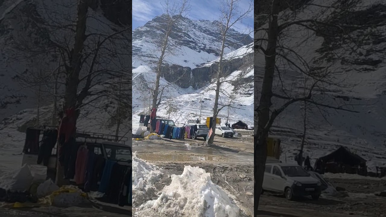 snow in sissu valley atal tunnel manali 