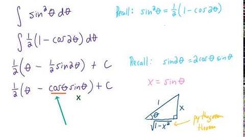 Integrate x^2/sqrt(1-x^2). Trigonometric Substitution Example 2