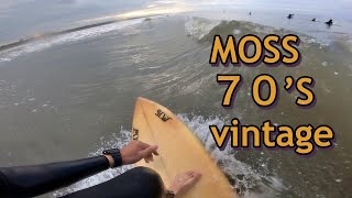 MOSSの７０’sビンテージボードをリペアしてサーフィン（2020.7.28 北海道　浜厚真　surfingVLOG）