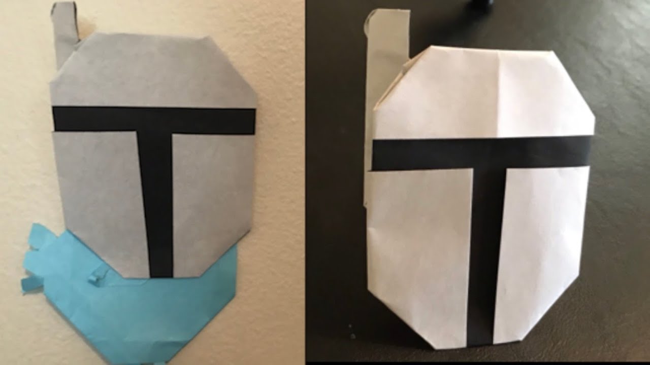 Origami for Noobs Let's Fold an Easy Mandalorian Helmet YouTube