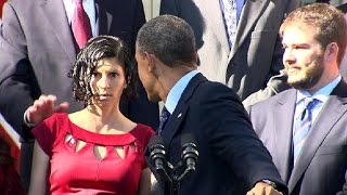 Obama Catches Fainting Woman During Obamacare Speech