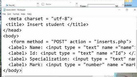 Insert example( HTML, CSS, PHP, PhpMyadmin, Mysql), Lecture in Arabic Language.
