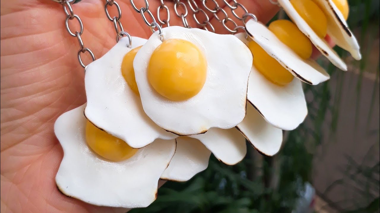 Como fazer ovo frito em biscuit (chaveiro) |SuhBessone