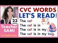 3letter words b c and f initial letters lets read  teacher sami