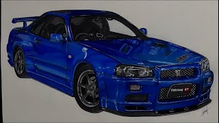 Nissan Skyline GTR R34 V Spec II (NUR) Drawing