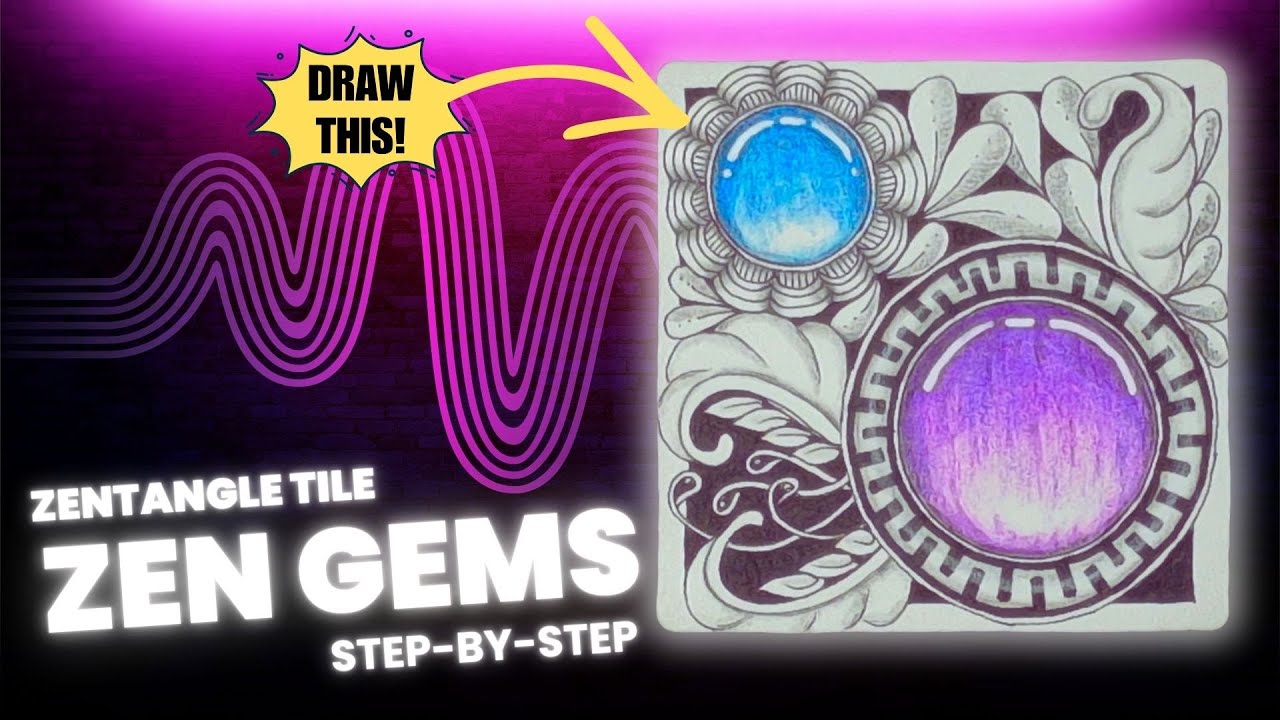 Как создать композицию из дзен-драгоценных камней | Простой урок по созданию дзентангл-драгоценны...