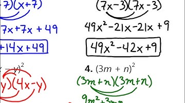Algebra 1AB: Section 7.3 - Special Products of Polynomials