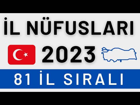 Türkiye Nüfusu 2023 - 81 Şehrin Sıralı Nüfusu - İl İl Sıralı Nüfuslar - Türkiye'nin 2023 Nüfusu