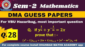 Question 28  VBU Sem-2 FYUGP session 22-26, Most important question DMA GUESS PAPER,
