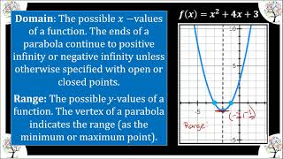 M8Alg Video Lesson 6-5 Part 1 Quadratic Functions & Key Features (Graphically)