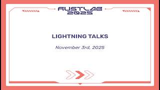 Lightning talks - November 3rd, 2025