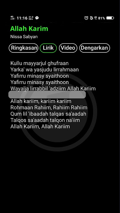 Allah Kariim - Nissa Sabyan #liriklagu #liriksholawat #sholawat #nissasabyan #allahkarim #fyp #fypシ