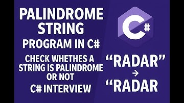 How to checkWhether A String Is Palindrome Or Not | C# string manipulation | C# interview question