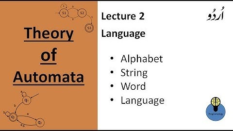 Lecture 2: language, alphabet, string vs word in automata theory in urdu hindi