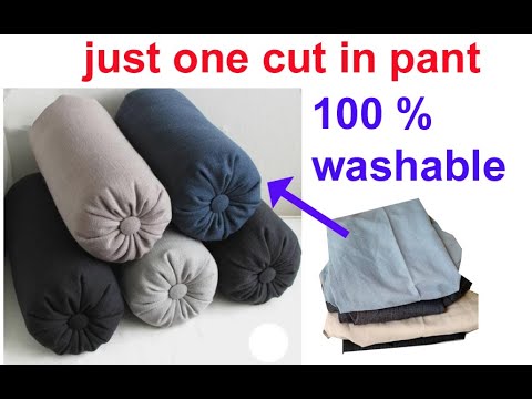 one cut in old pant -washable pillow and pillow cover making from old cloths /old cloths reuse