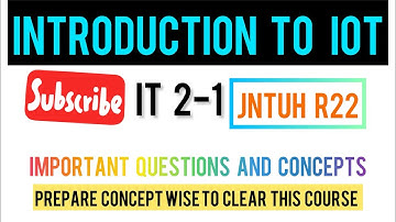 INTRODUCTION TO IOT- R22 JNTUH 2-1 IT IMPORTANT QUESTIONS AND CONCEPTS INTRODUCTION TO IOT R22 JNTUH