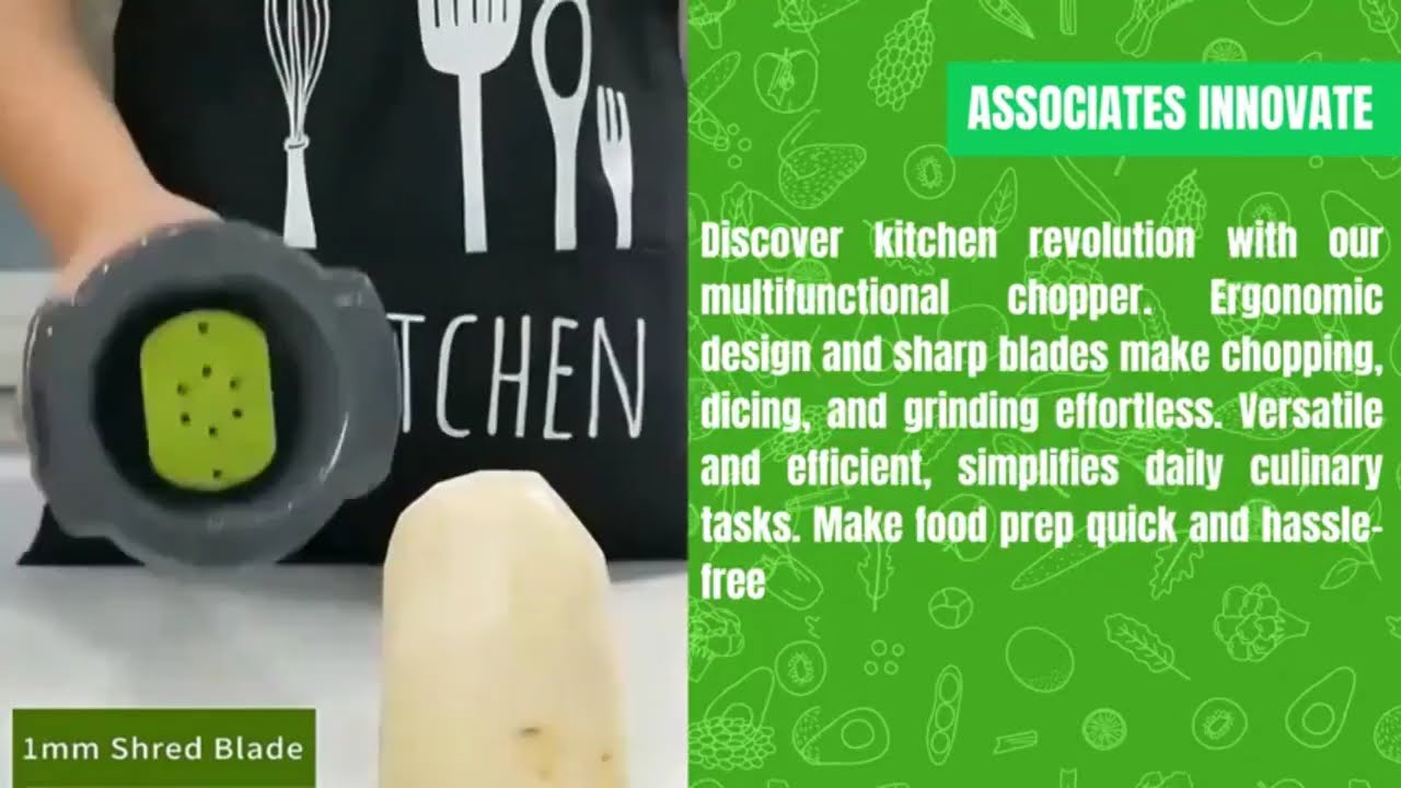 16-in-1 Heavy-Duty Manual Food Chopper with 8 Blades