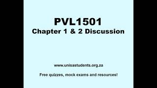 PVL1501 Discussion (Chapters 1 and 2)