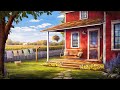 Idyllic summer farmhouse ambience with birds breeze  distant chimes