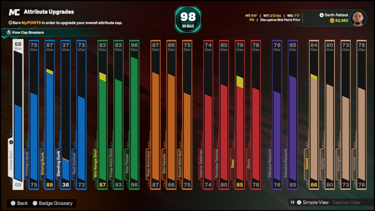 NBA 2k26 Road To Veteran - Elite Triple Double PG - Rec