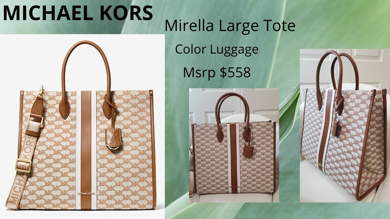 Michael Kors Bags | Michael Kors Mirella Large Striped Logo Jacquard Tote Bag | Color: Black | Size: Os | Kristinlight's Closet