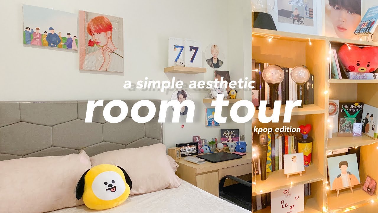 a simple aesthetic kpop room tour YouTube