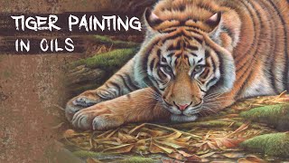 Tiger Painting in oils. Techniques for Painting fur.
