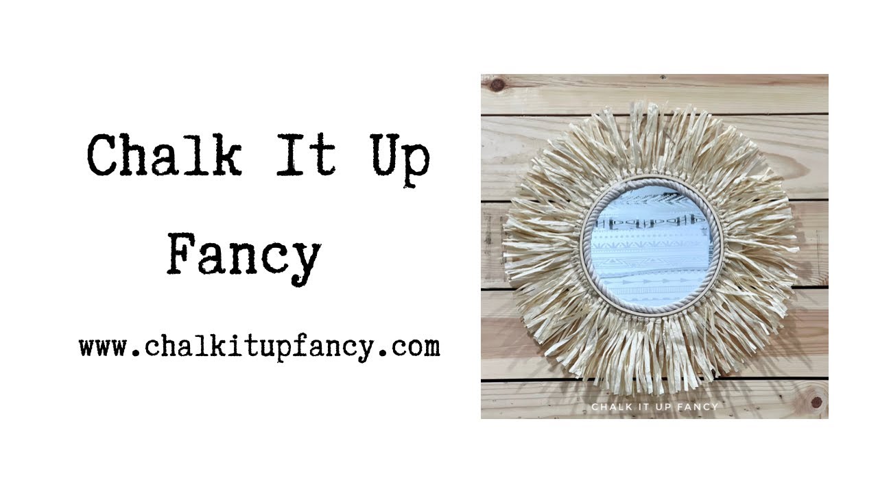 How to make a Boho Mirror using Dollar tree Grass skirt YouTube